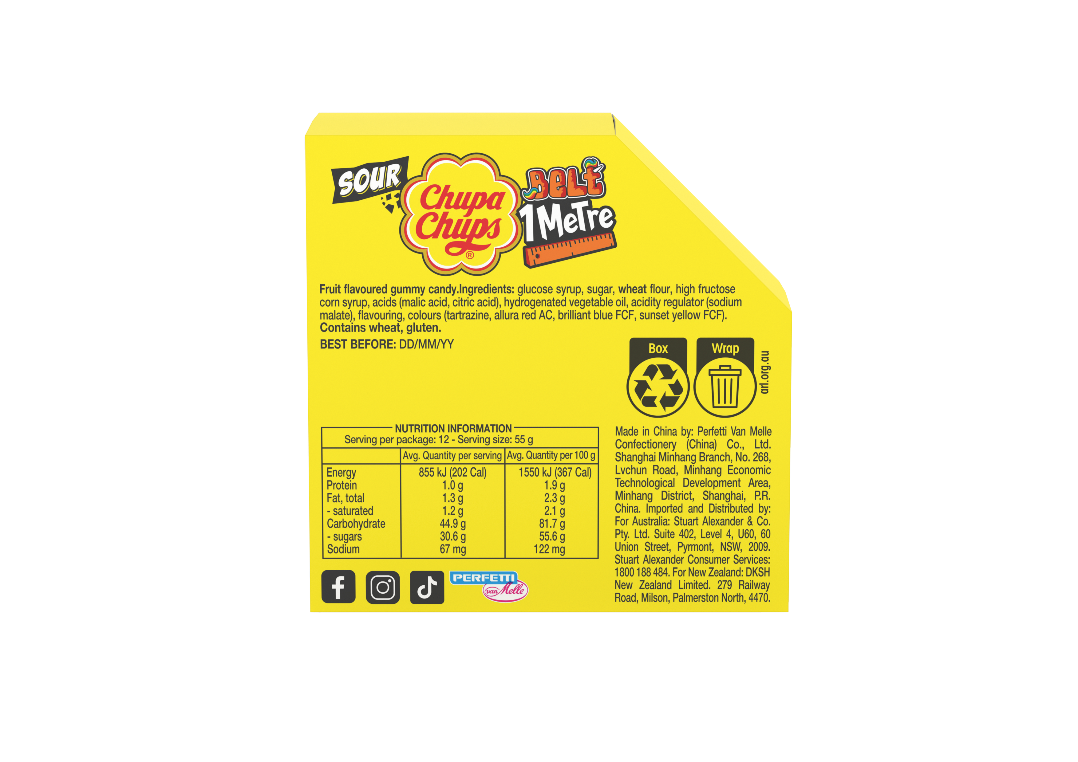 Chupa Chups 1M Belt 55g (Box of 9)