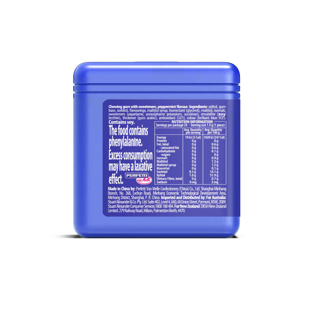 Mentos Cube Gum Ice Mint 46g (Pack of 4)