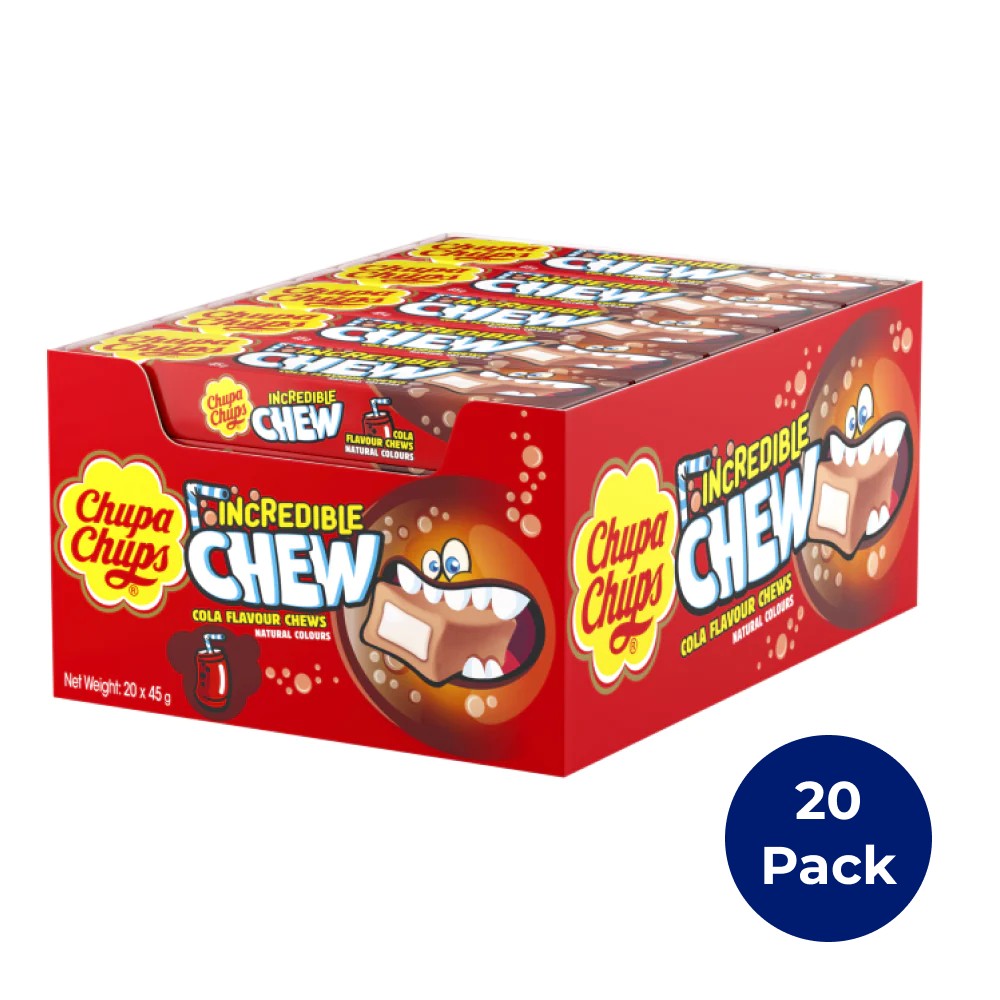 Chupa Chups Incredible Chew Cola 45g (Box of 20)