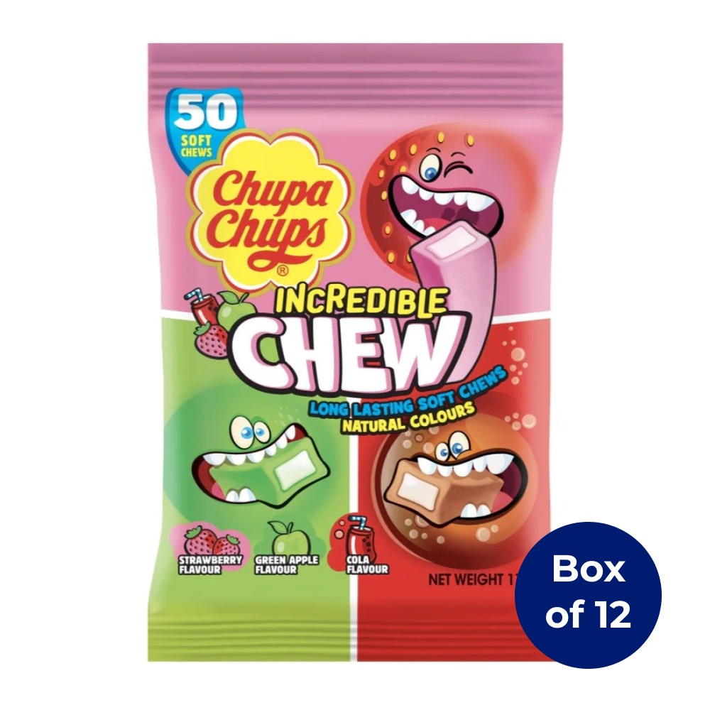 Chupa Chups Incredible Chew Share Bag 175g (Box of 12)