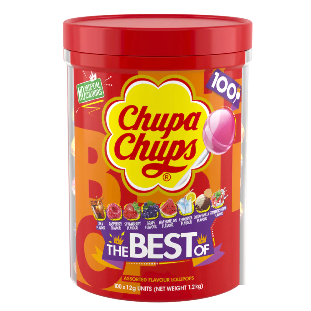 Chupa Chups Best of Lollipops, 100 Lollipop Tube