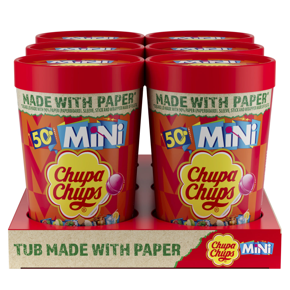 Chupa Chups Best Of Mini Paper Tube 50 Lollipops (Box of 6)