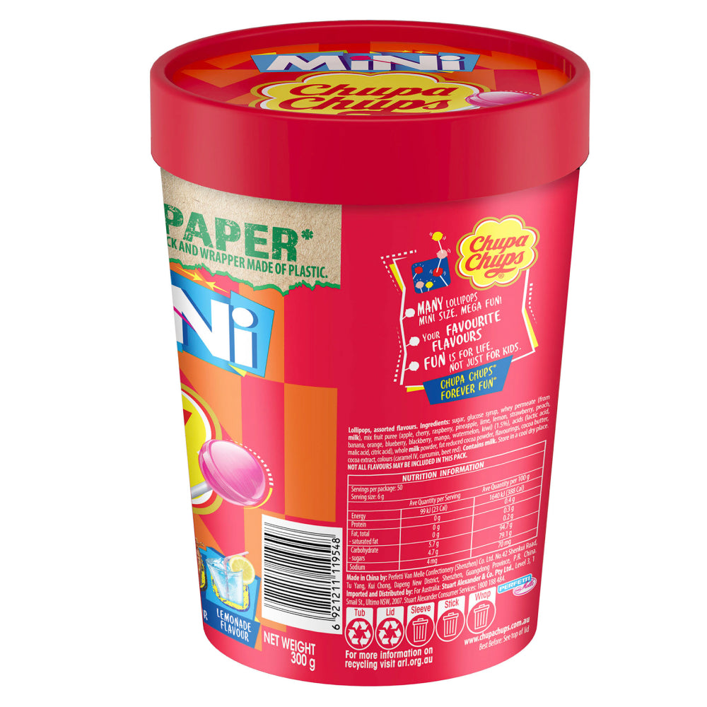 Chupa Chups Best Of Mini Paper Tube 50 Lollipops (Box of 6)
