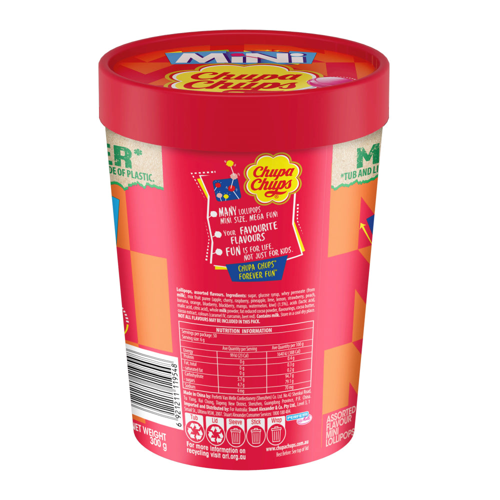 Chupa Chups Best Of Mini Paper Tube 50 Lollipops (Box of 6)
