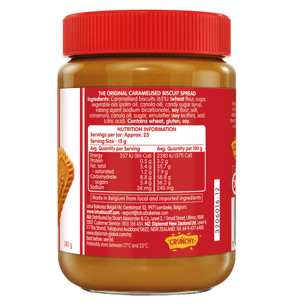 Lotus Biscoff Spread (Crunchy) 380g (Box of 6)