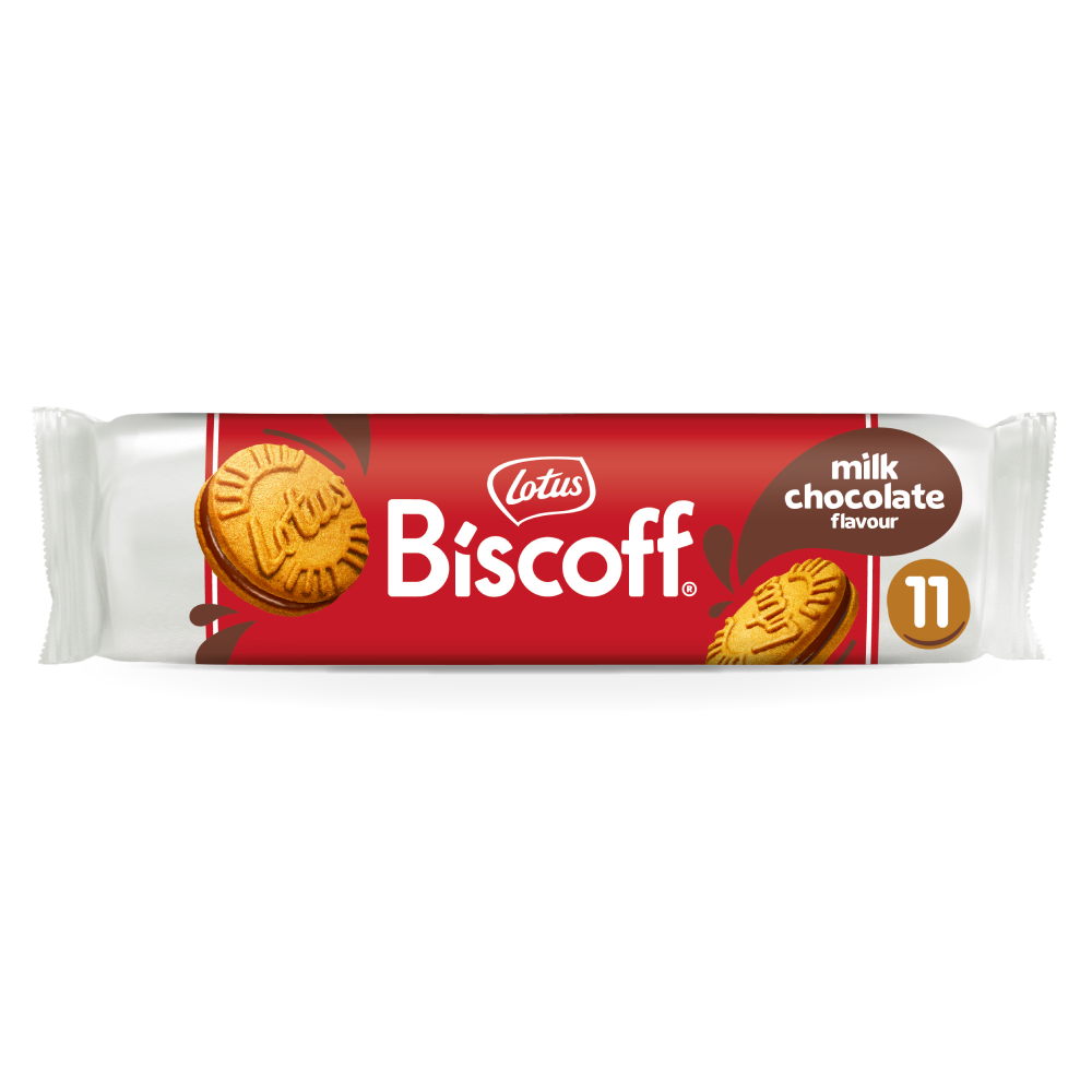 Lotus Biscoff Sandwich Biscuits Milk Chocolate 110g (Box of 12)