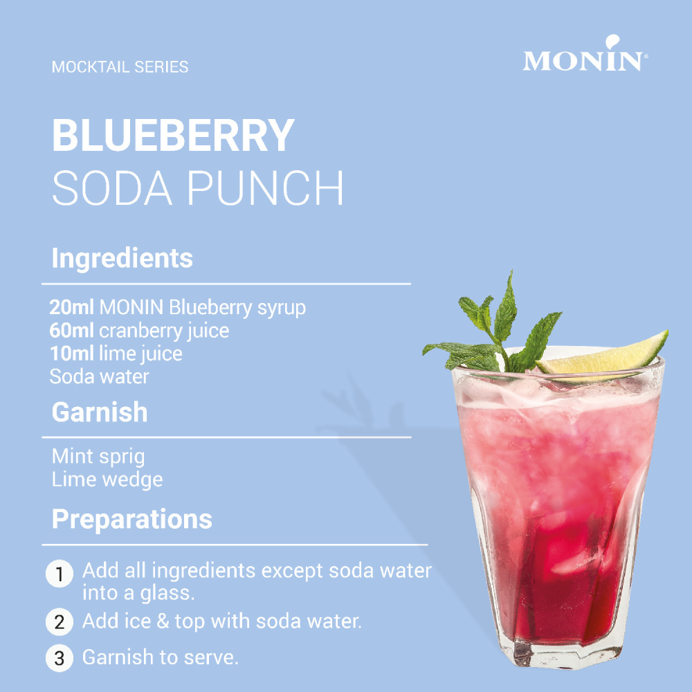 Monin Blueberry Syrup 700ml (Box of 6)