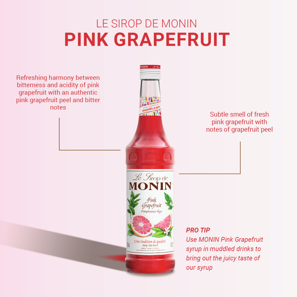 Monin Pink Grapefruit Syrup 700ml (Box of 6)