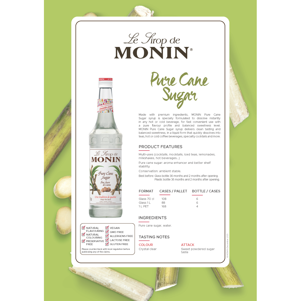Pure cane sugar product features