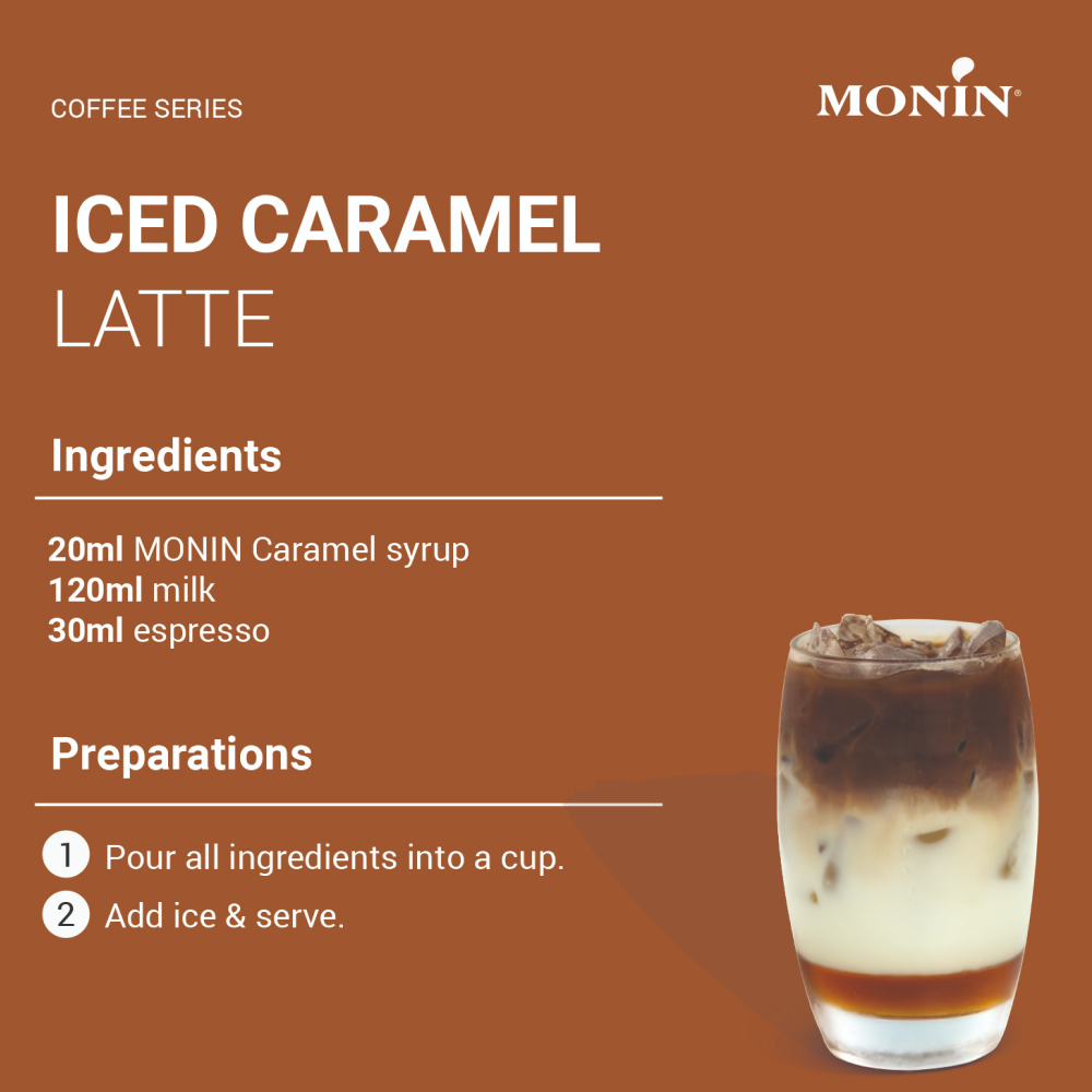 Monin caramel recipe card