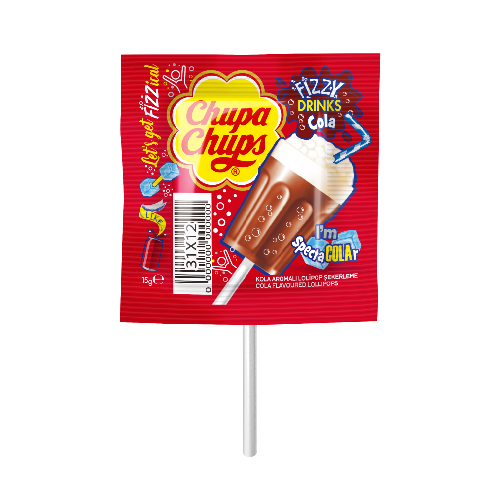 Chupa Chups 3D Fizzy Drinks Box, 45 Lollipops