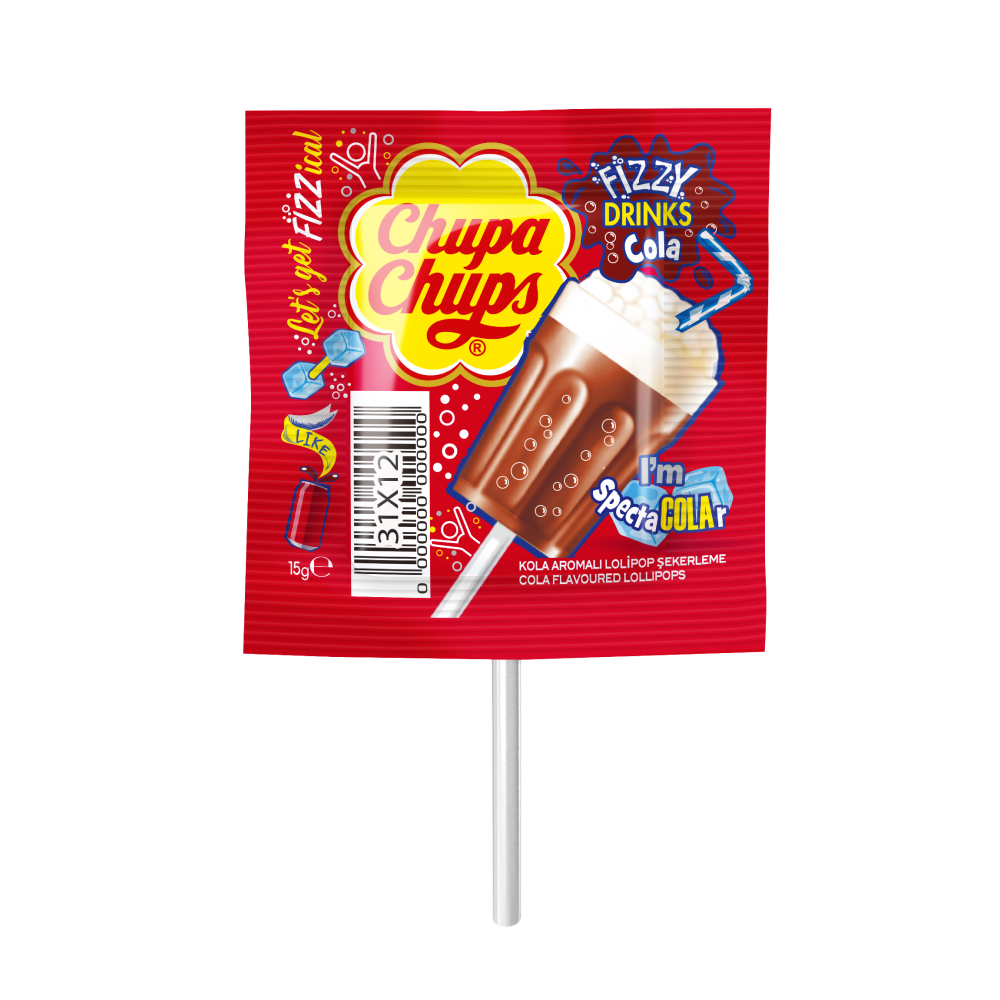 Chupa Chups 3D Fizzy Drinks Lollipops 90g (Box of 8)