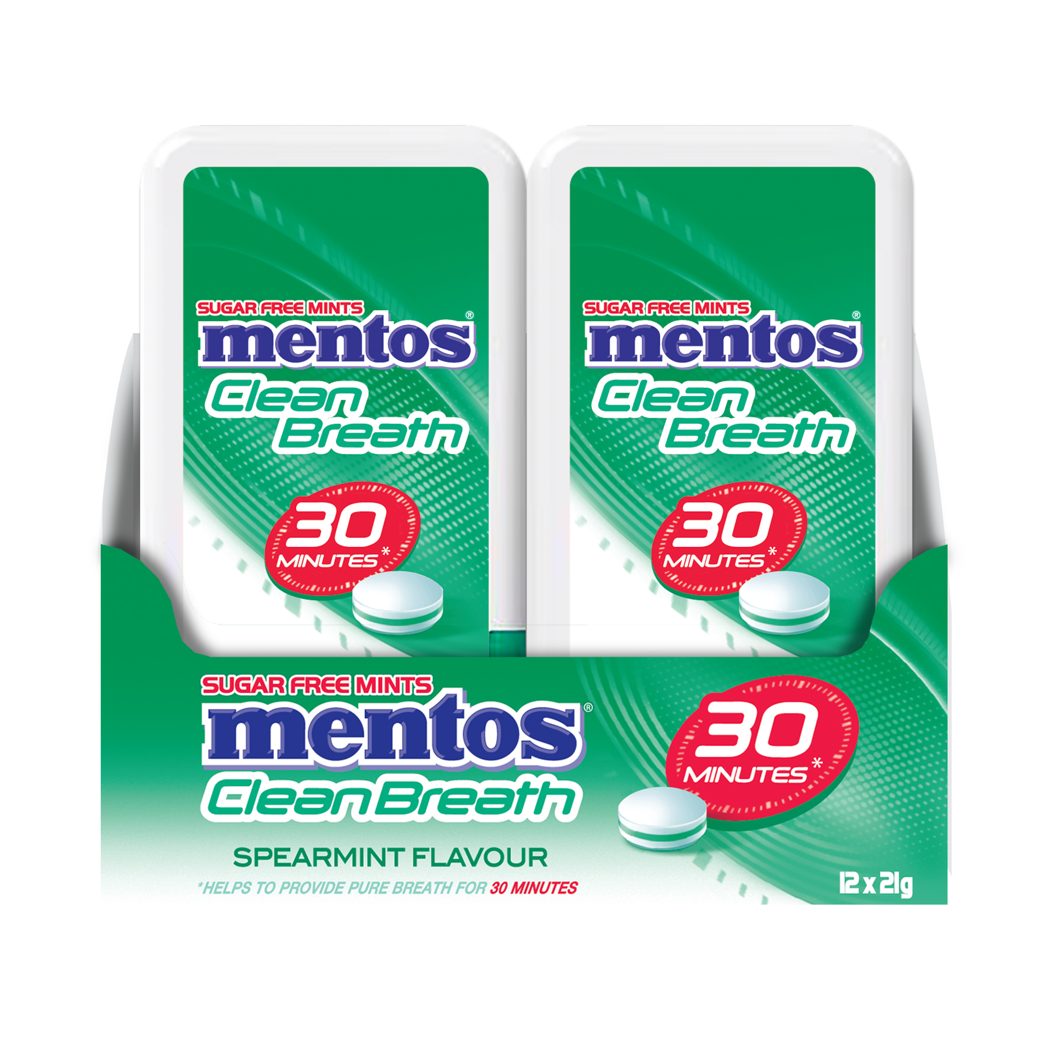 Mentos Clean Breath Spearmint 21g (Box of 12)