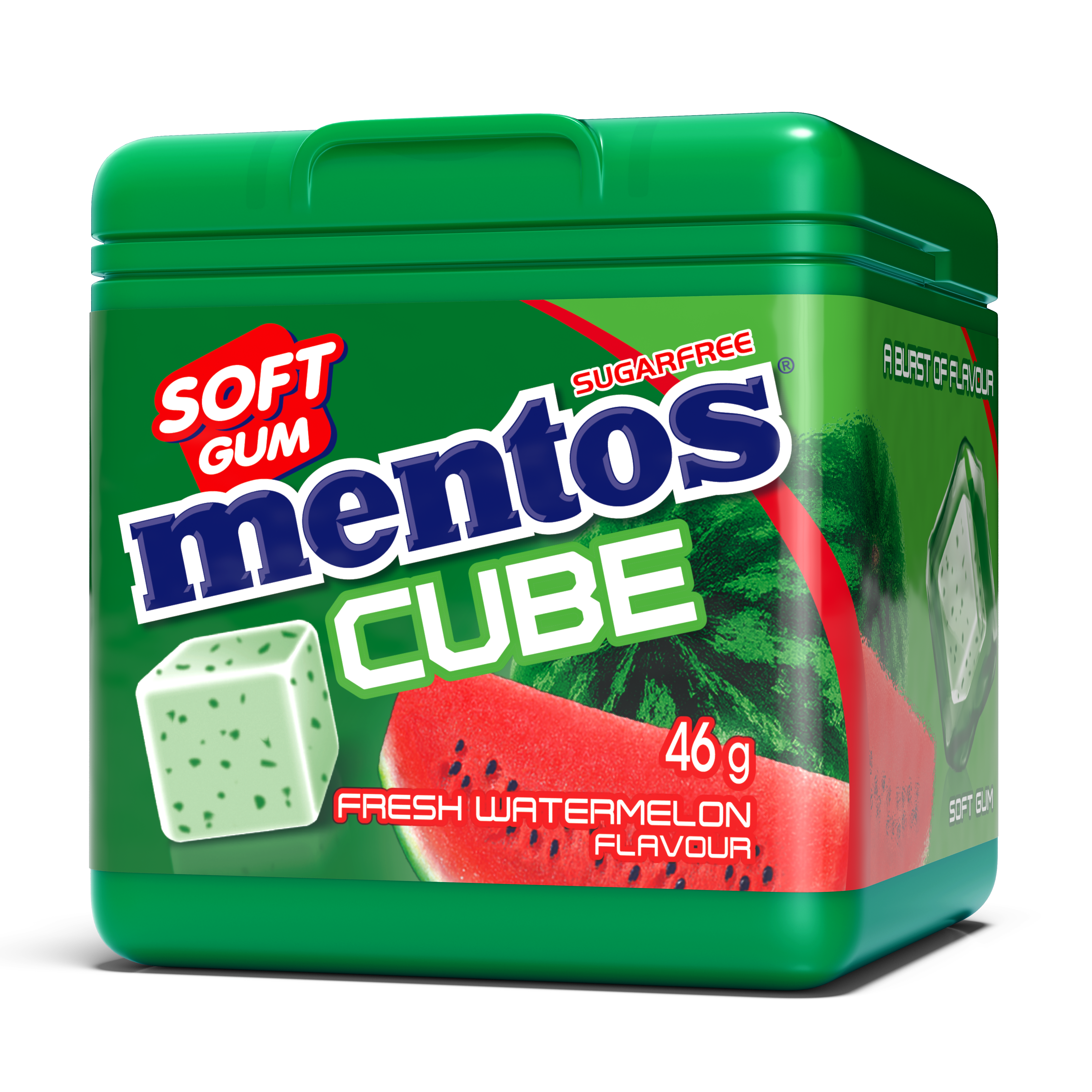Mentos Cube Gum Watermelon 46g (Pack of 4)