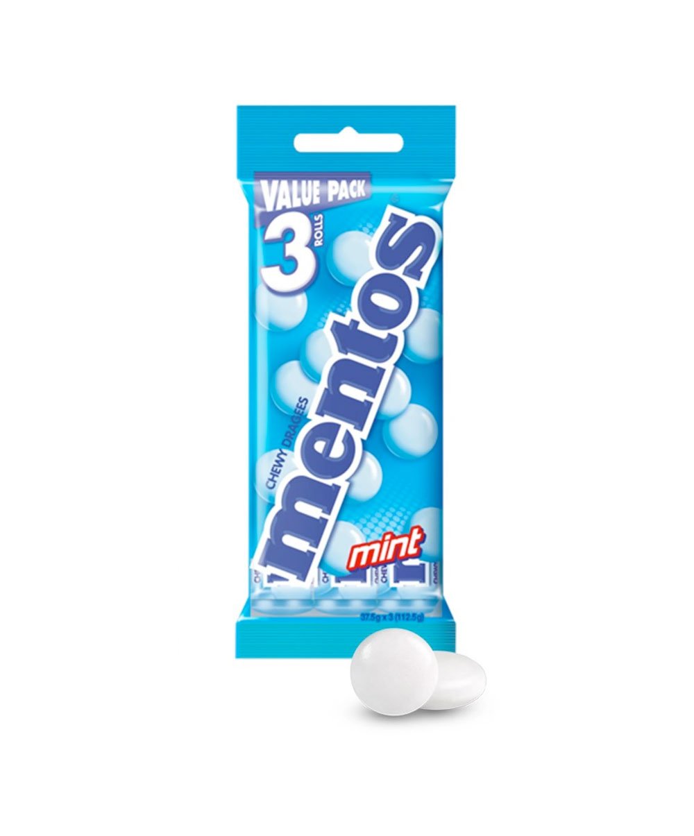 Mentos Mint Candy Roll 3 Pack (Box of 20)