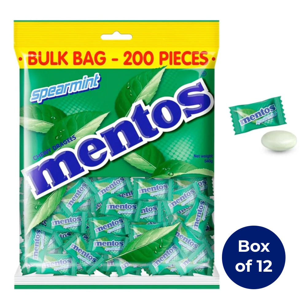 Mentos Spearmint Candy Pillowpack 540g (Box of 12)