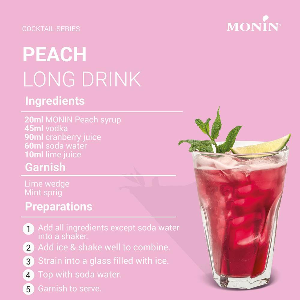 Monin Peach Syrup 700ml (Box of 6)