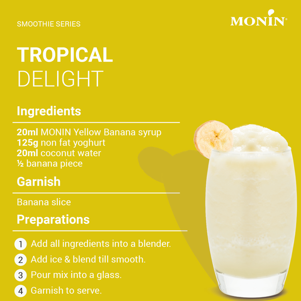 Monin Banana Syrup 700ml (Box of 6)