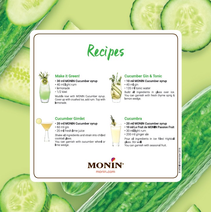 Monin Cucumber Syrup 700ml (Box of 6)
