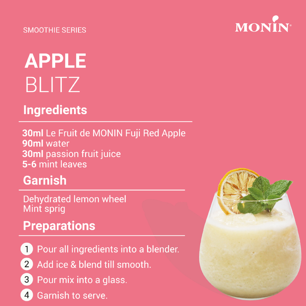 Monin Fuji Red Apple Puree 1L (Box of 4)