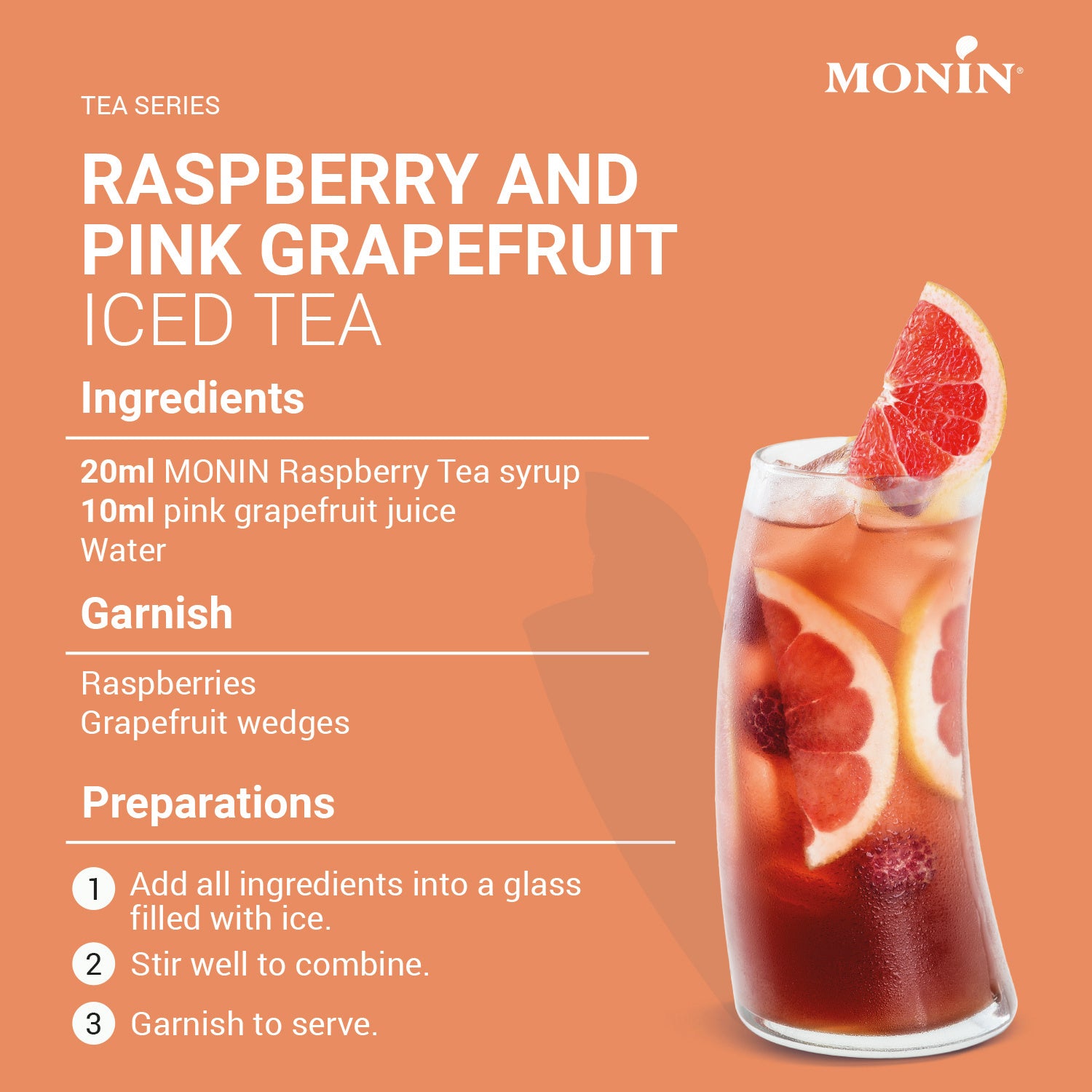 Monin Raspberry Tea Syrup 700ml (Box of 6)