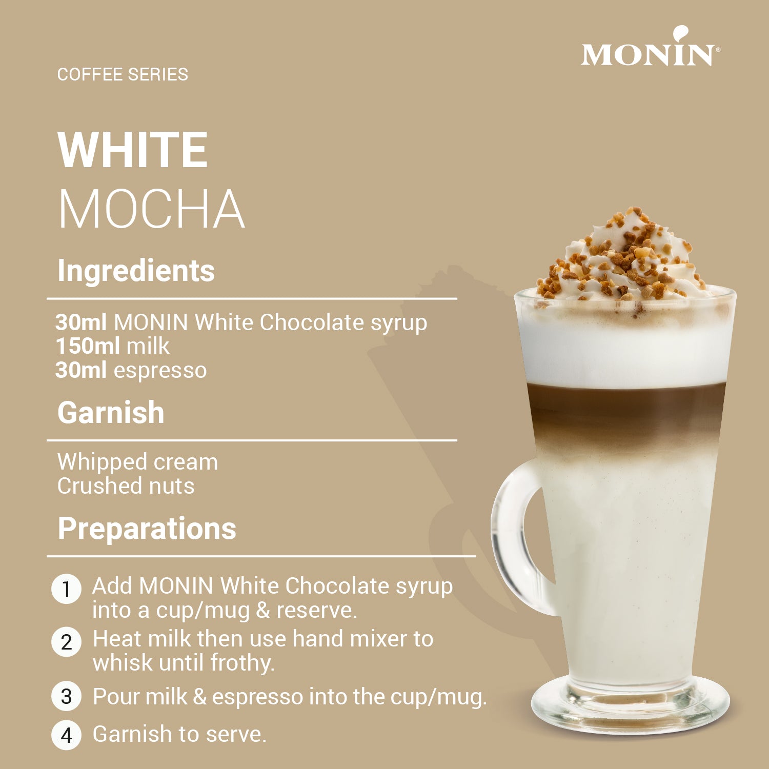 Monin White Chocolate Syrup 700ml (Box of 6)