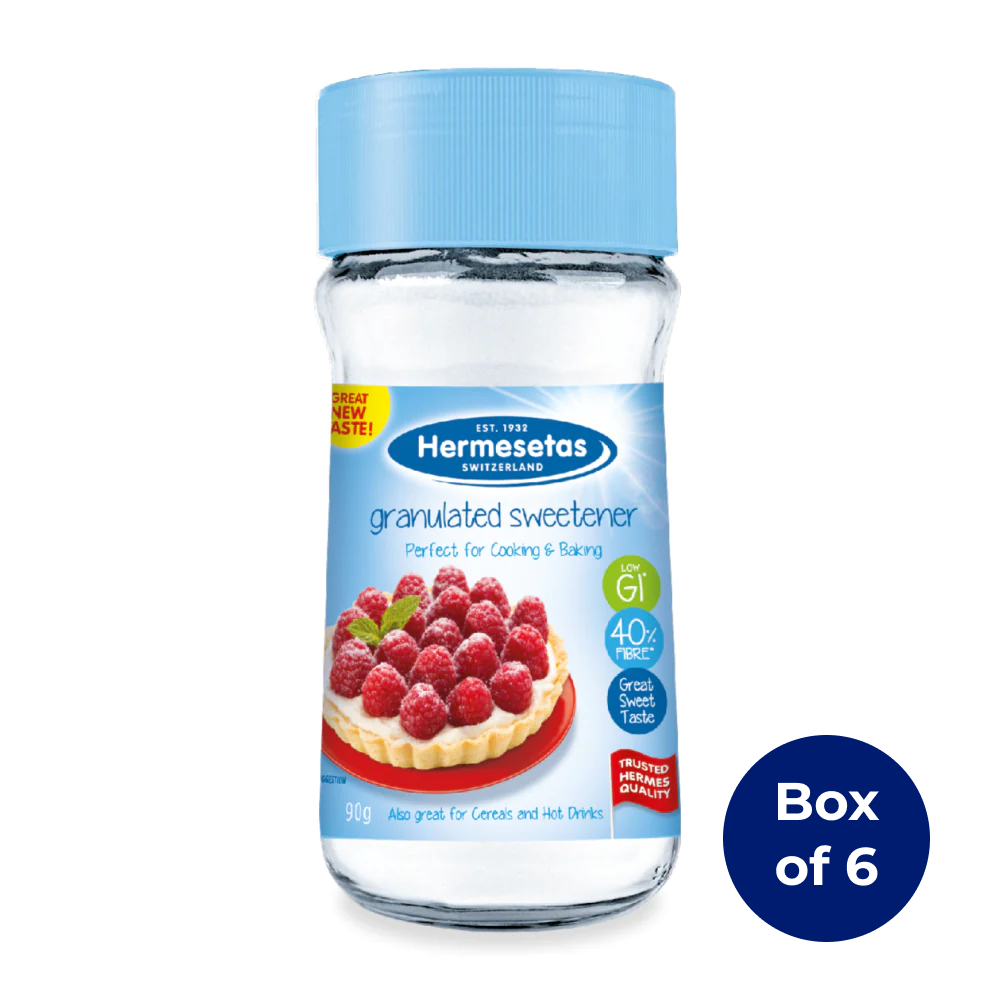 Hermesetas Granulated Sweetener Jars 90g (Box of 6)