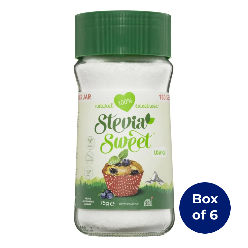 Stevia Sweet Granulated Sweetener Jars 75g (Box of 6)