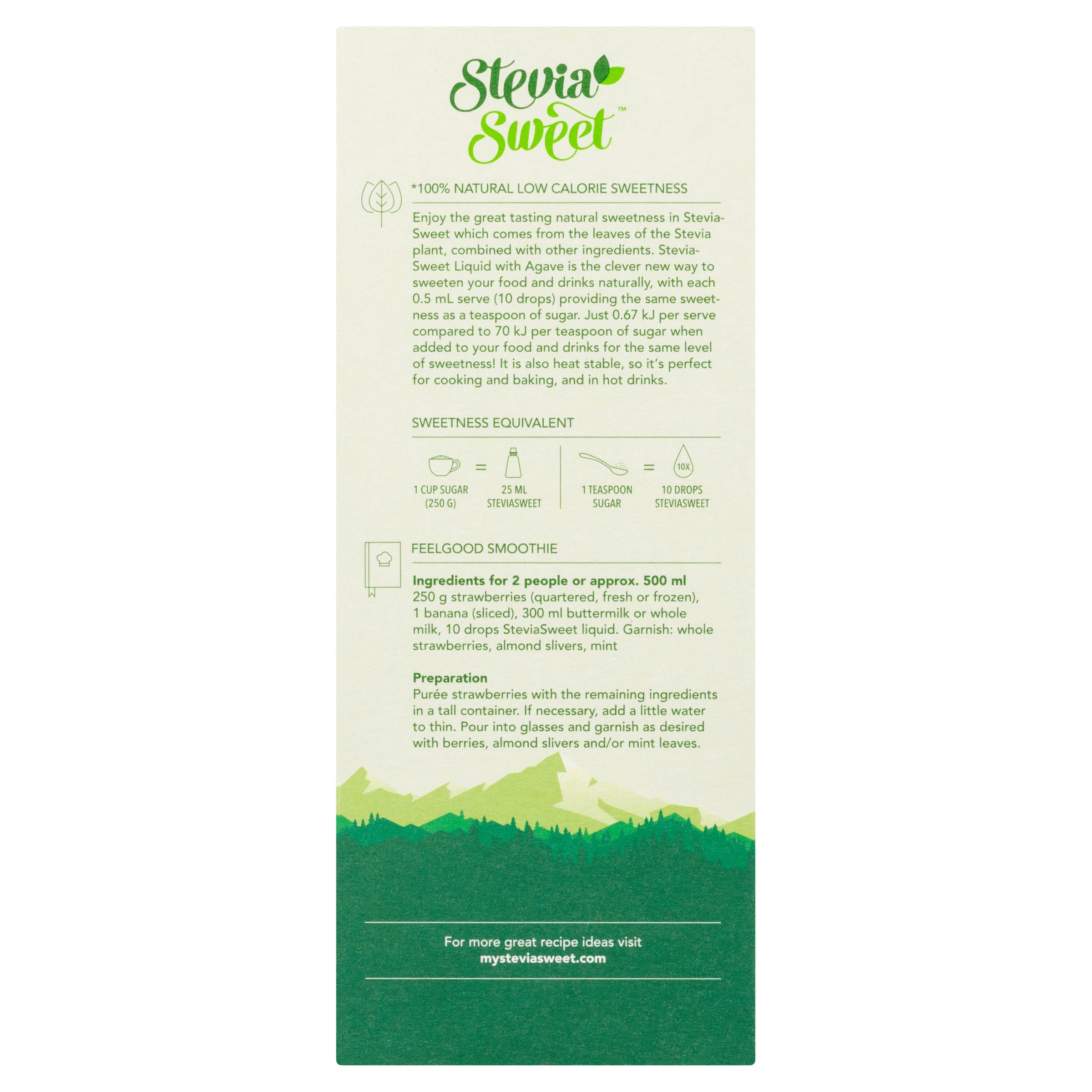 Stevia Sweet Liquid with Agave 125ml (Box of 6)