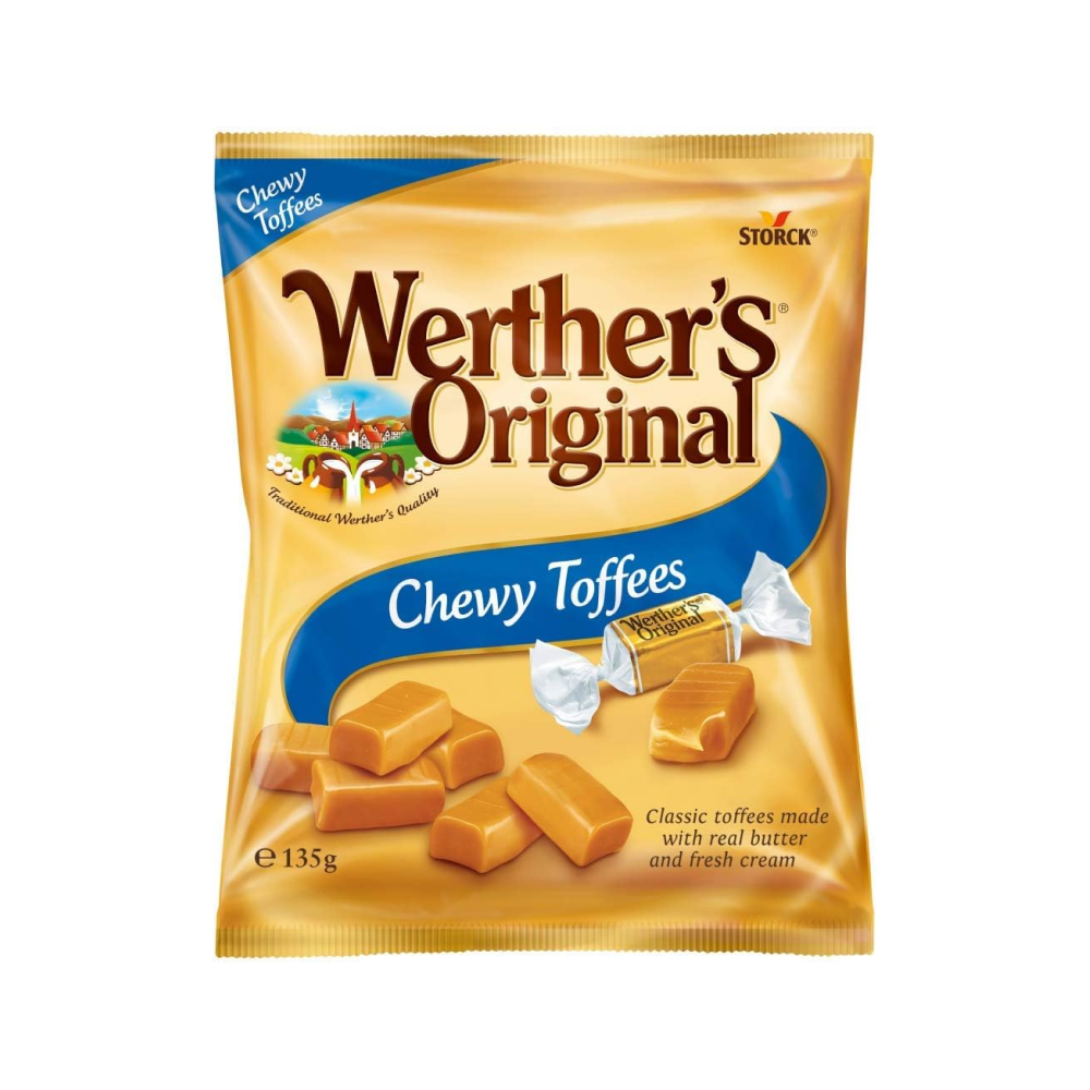 Werther's Original Chewy Toffees Bag 135g Bags (Box of 12)
