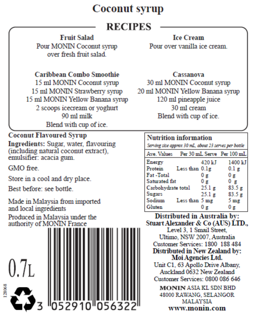 Monin Coconut Syrup 700ml (Box of 6)
