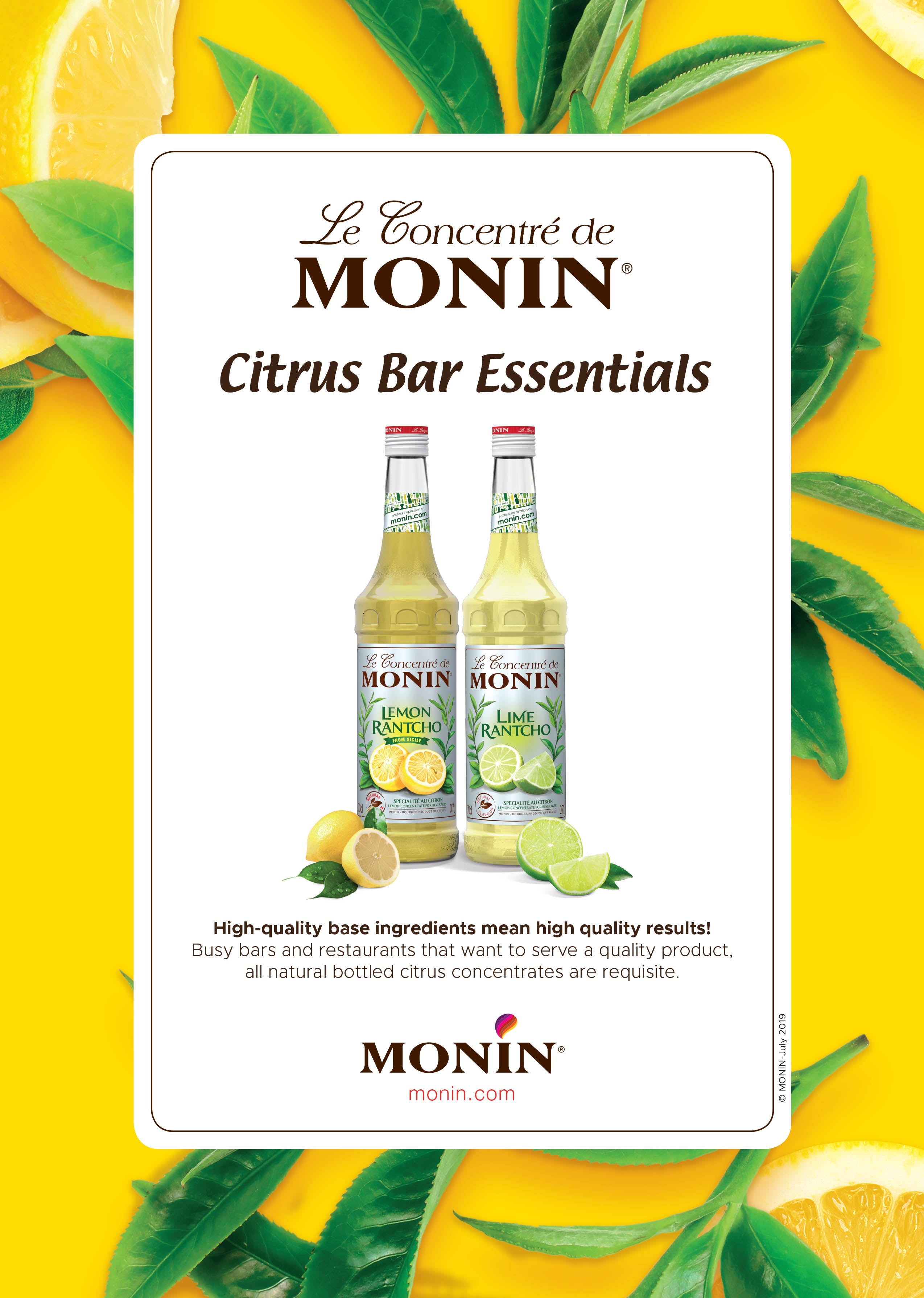 Monin Lemon Rantcho Syrup 700ml (Box of 6)