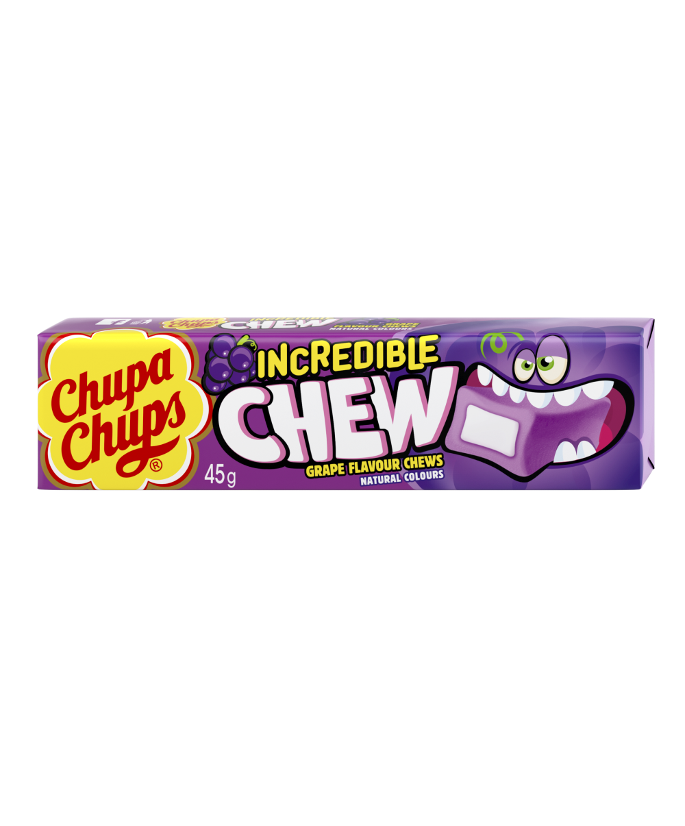 Chupa Chups Incredible Chew Grape 45g (Box of 20)
