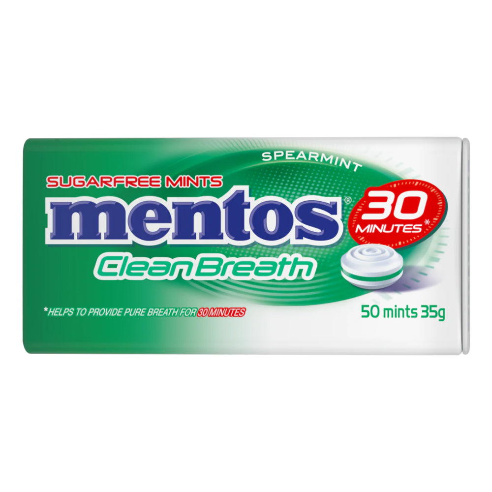 Mentos Clean Breath Mints Spearmint 35g (Box of 12)