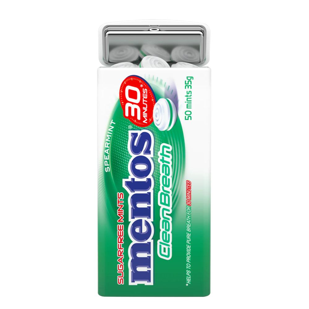 Mentos Clean Breath Mints Spearmint 35g (Box of 12)