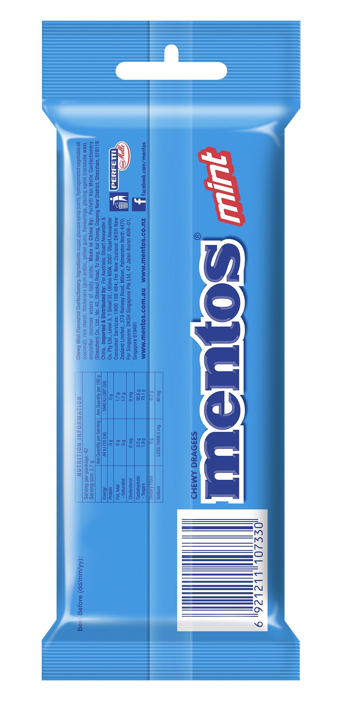 Mentos Mint Candy Roll 3 Pack (Box of 20)