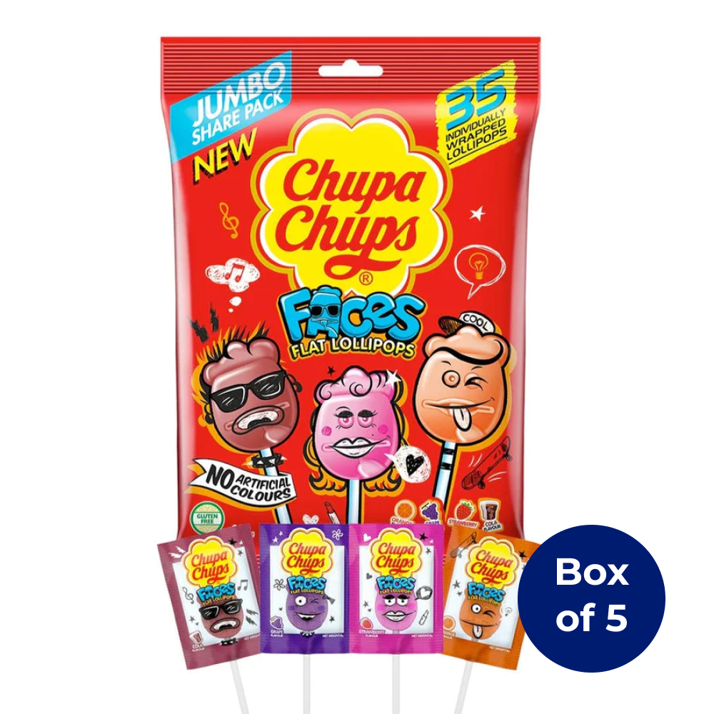 Chupa Chups Faces Bags 210g (Box of 5)