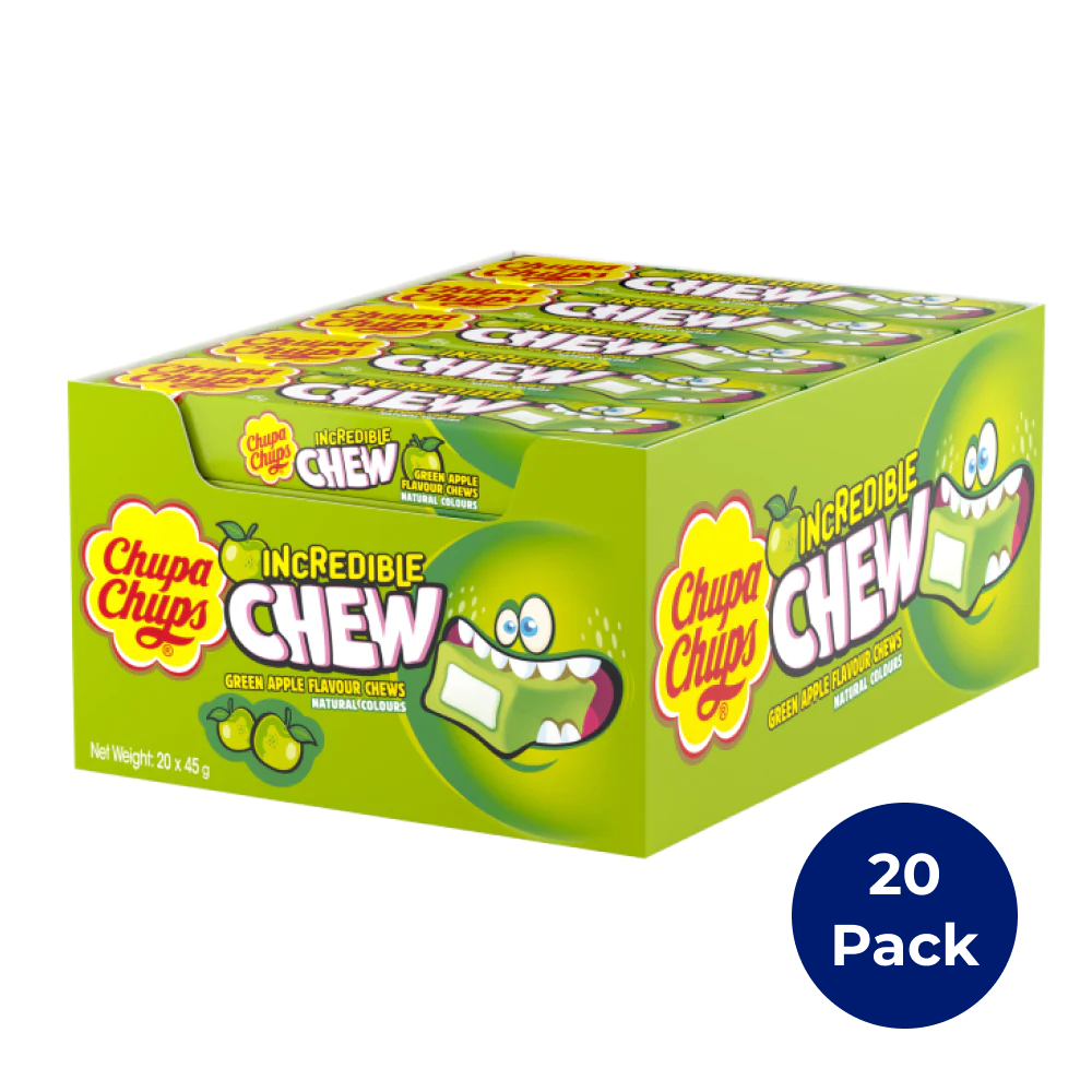 Chupa Chups Incredible Chew Apple 45g (Box of 20)