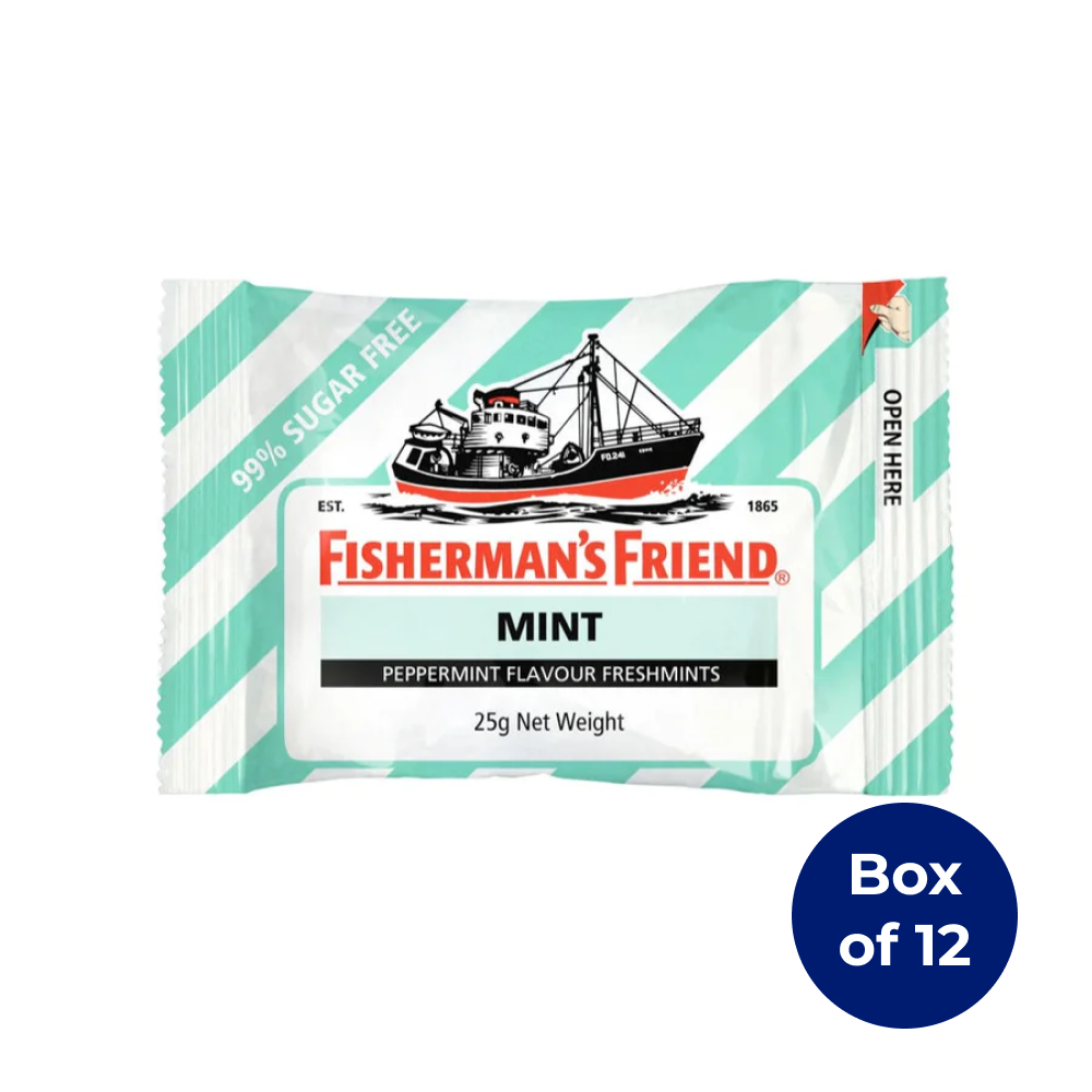 Fisherman's Friend Peppermint Sugar Free Mints 25g (Box of 12)