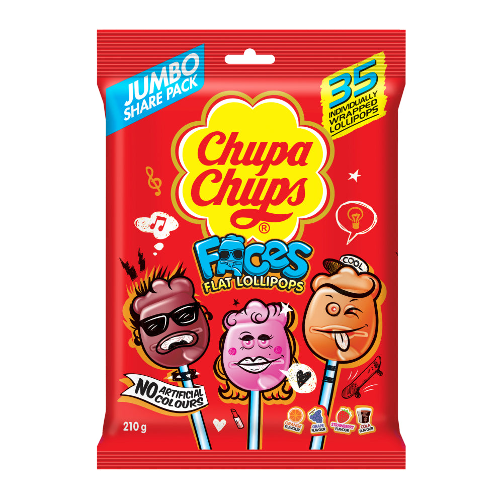 Chupa Chups Faces Bags 210g (Box of 5)