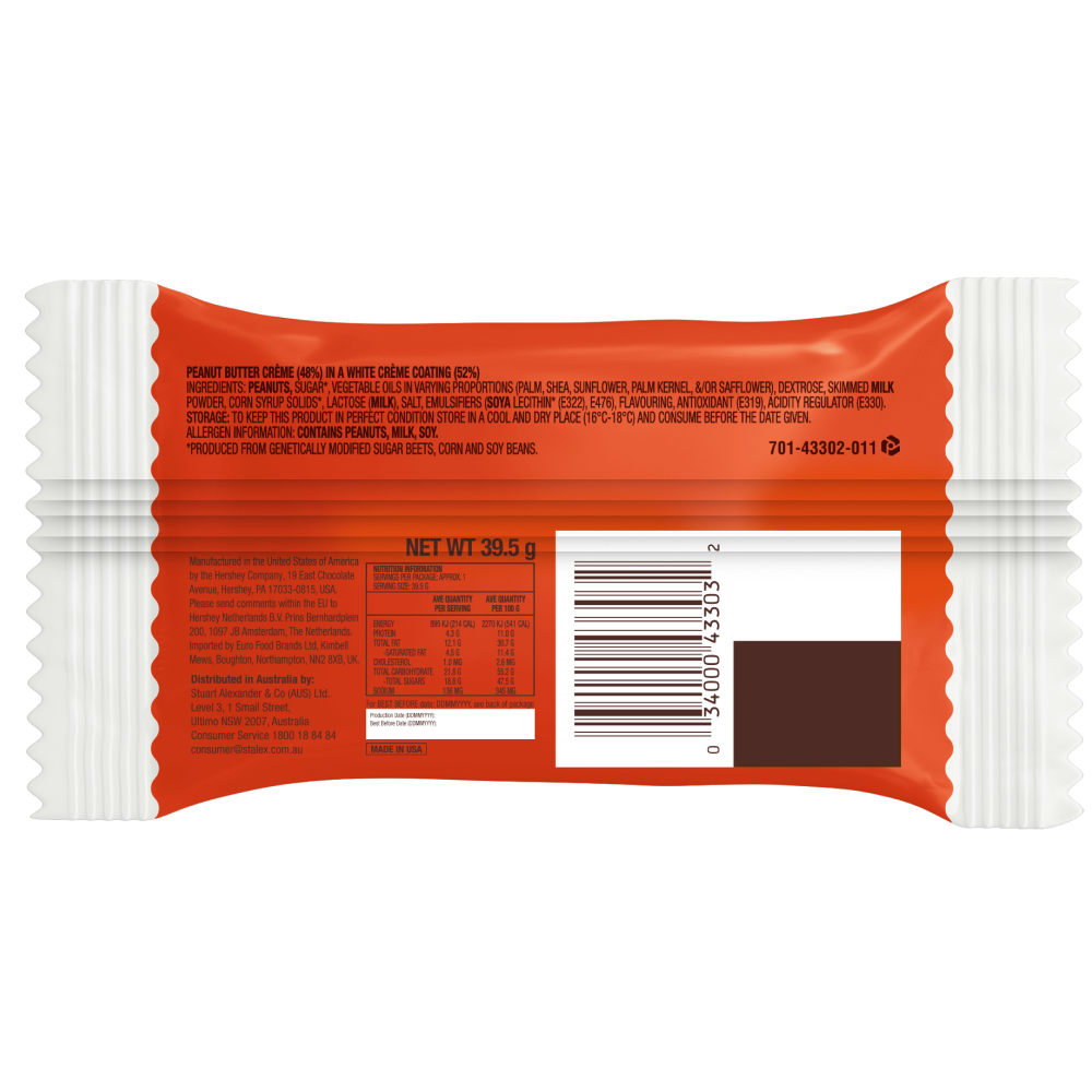 Reese's White Peanut Butter Cups 39g (Box of 24)