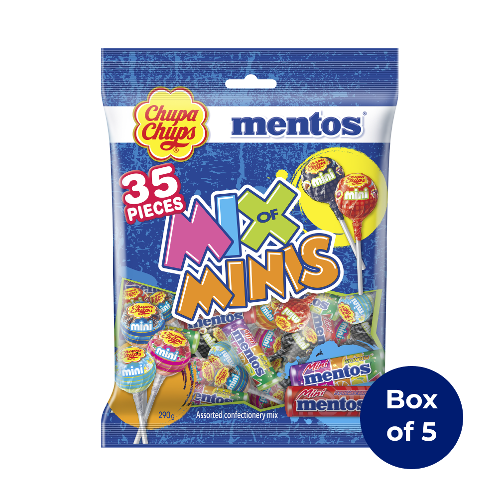 Chupa Chups Mix of Minis Bags 290g (Box of 5)