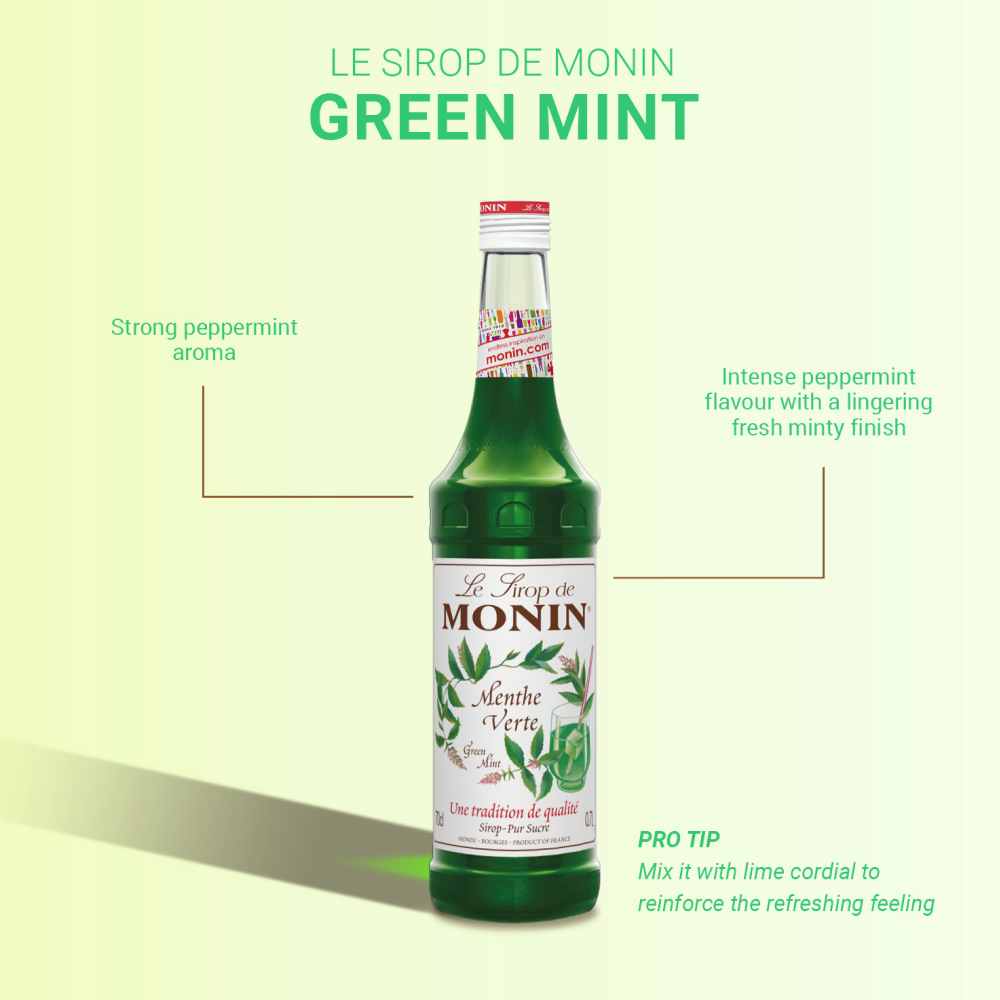 Monin Green Mint Syrup 700ml (Box of 6)