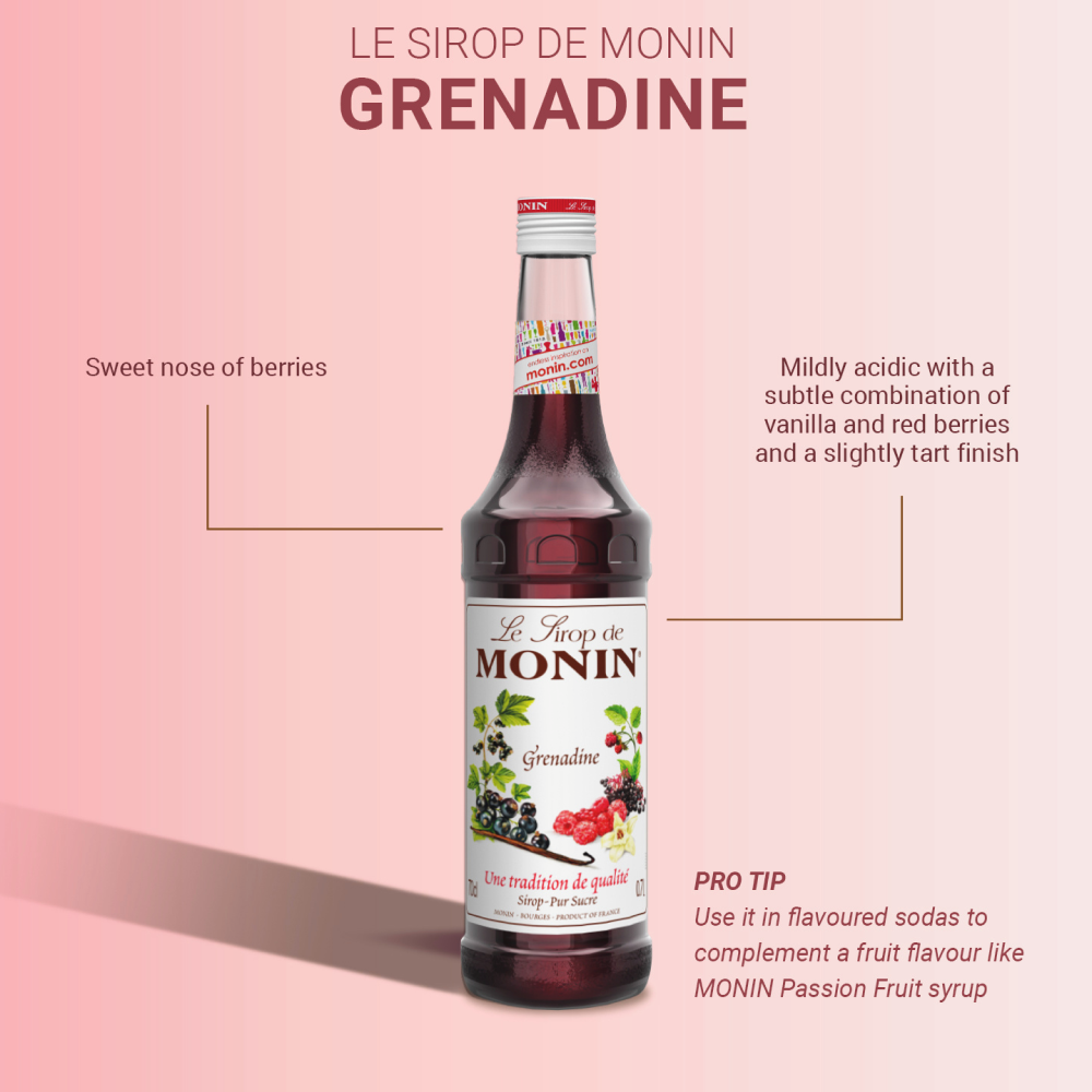 Monin Grenadine Syrup 700ml (Box of 6)