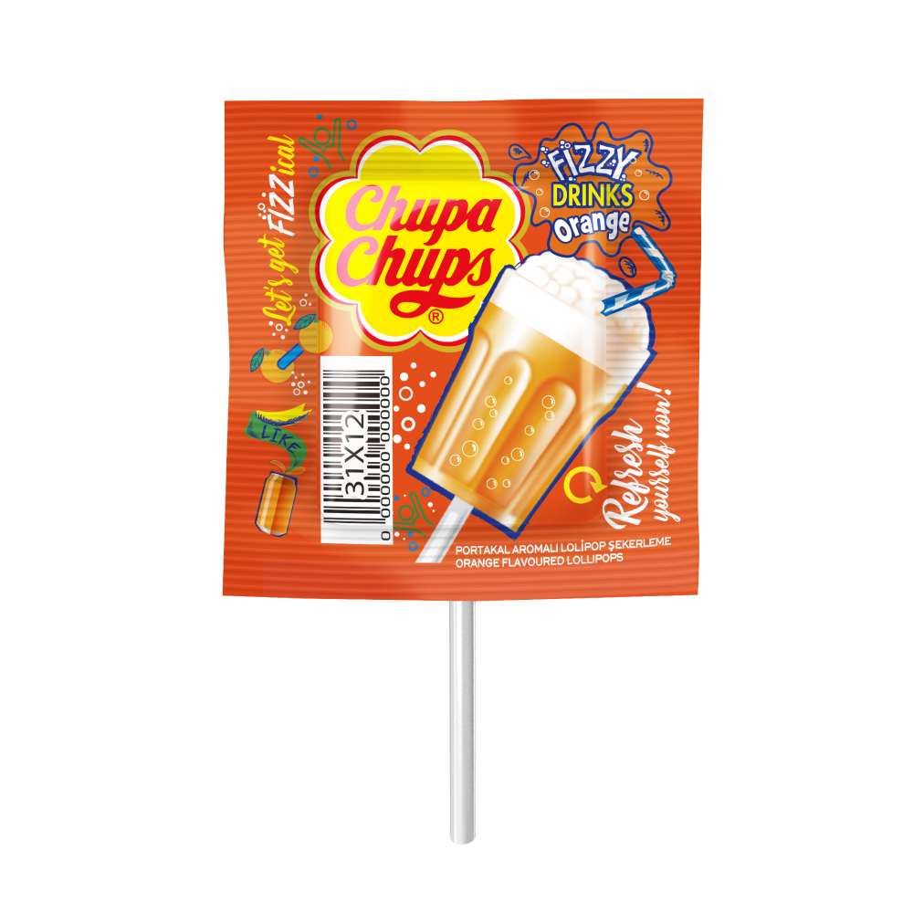 Chupa Chups 3D Fizzy Drinks Box, 45 Lollipops