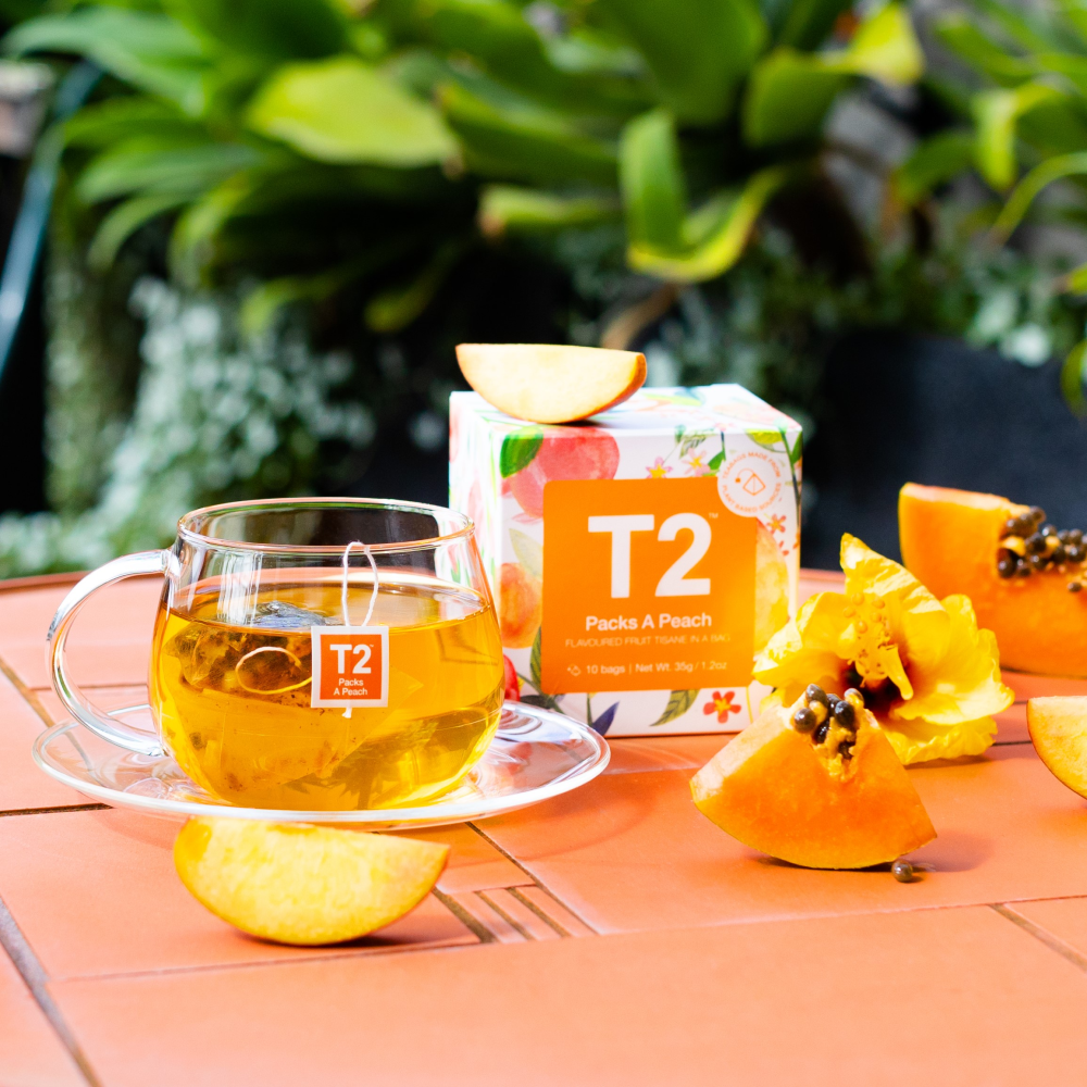 T2 Packs A Peach Teabag lifestyle