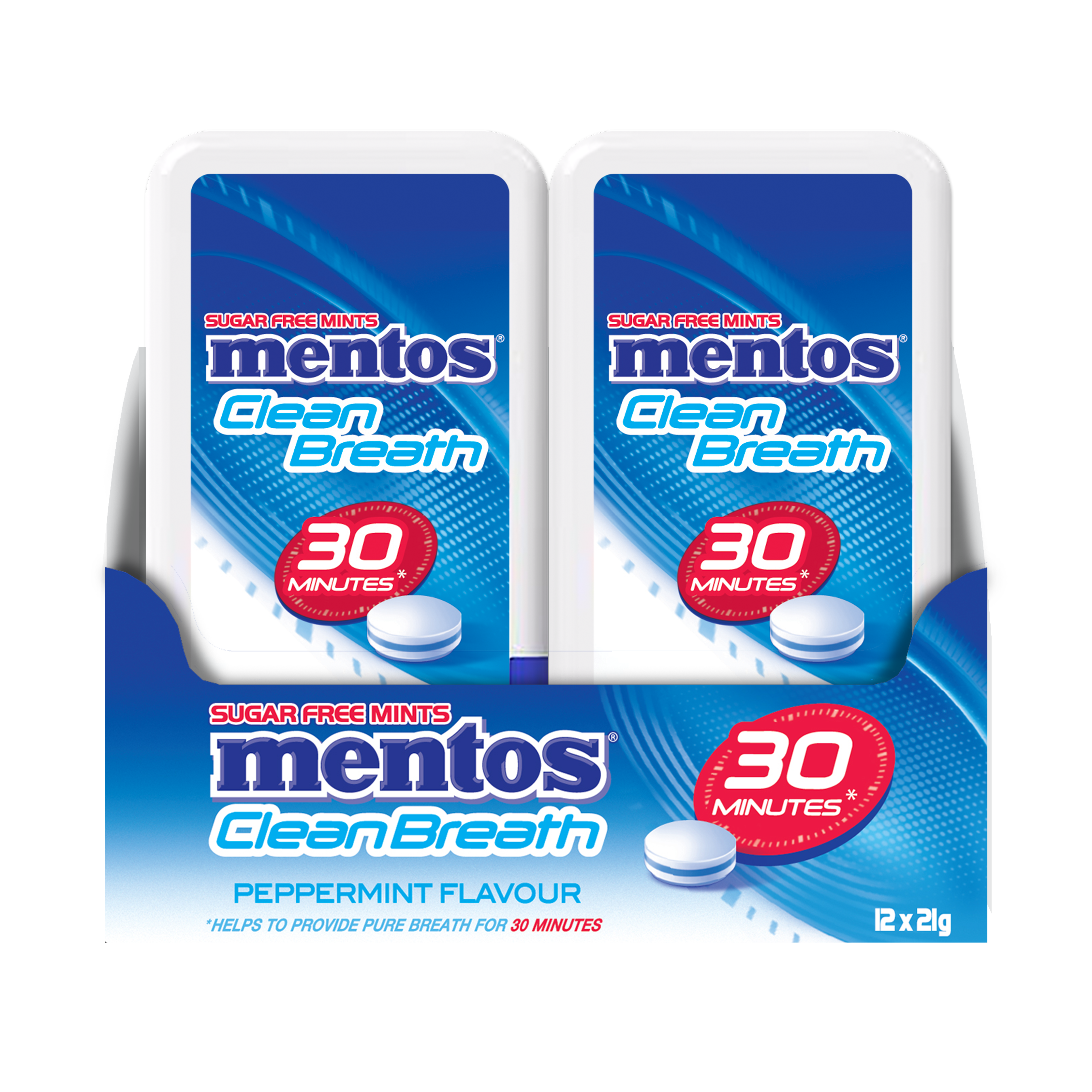 Mentos Clean Breath Peppermint 21g (Box of 12)