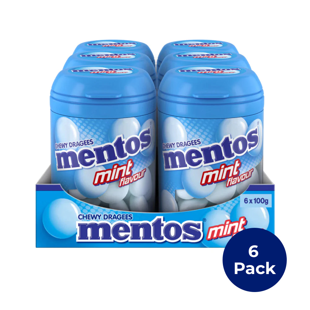 Mentos Mint Candy Bottles 100g (Box of 6)
