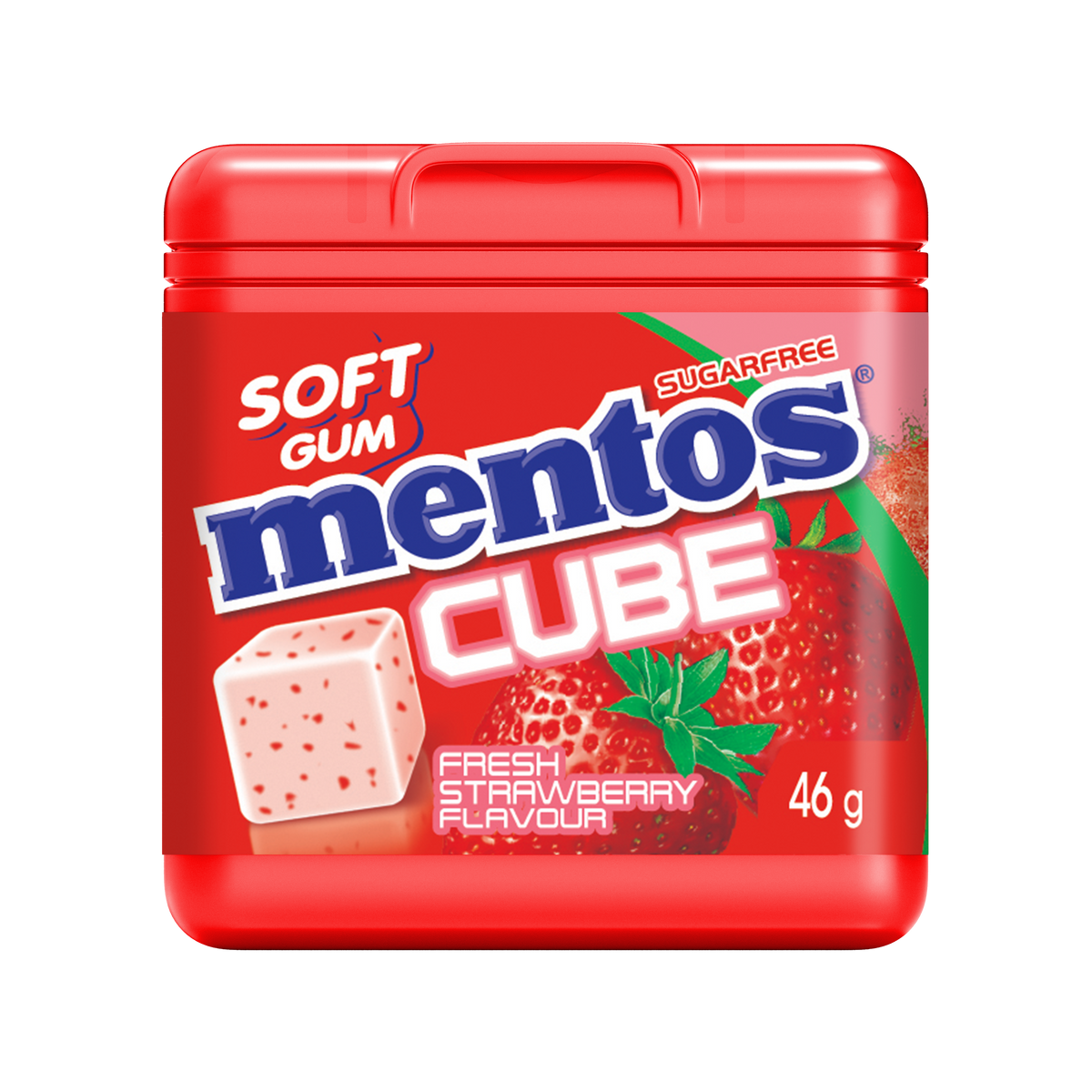 Mentos Cube Gum Strawberry 46g (Pack of 4)