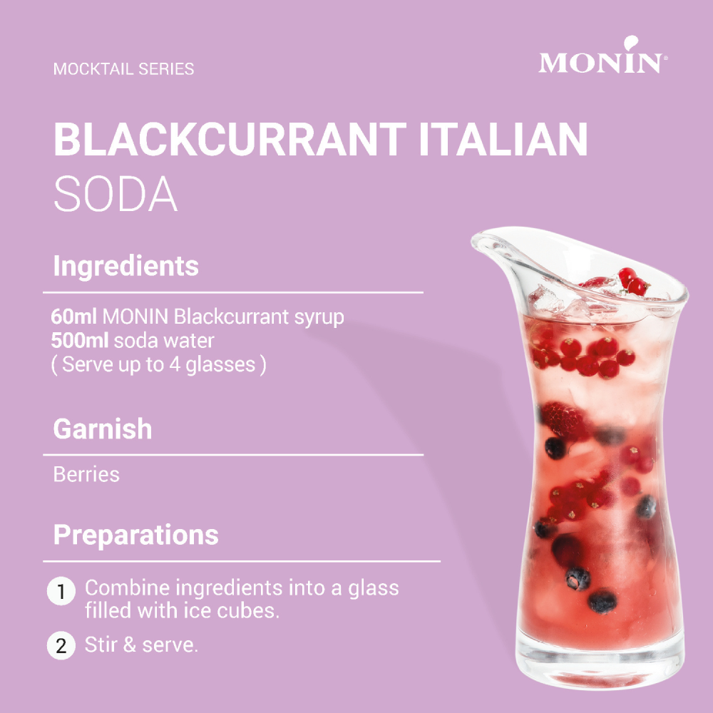 Monin Blackcurrant Syrup 700ml (Box of 6)